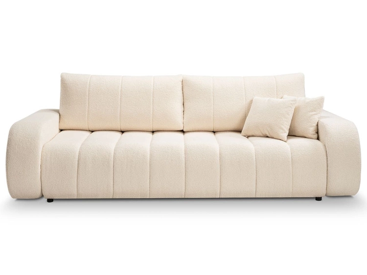Schlafsofa mit Bettfunktion und Bettkasten Adoro Hellbeige
