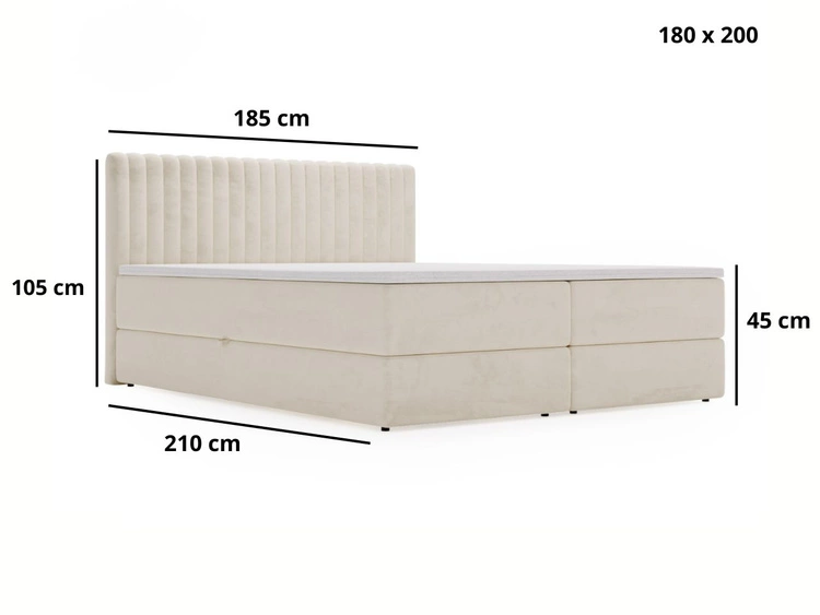 Boxspringbett mit Bettkasten 180x200 Marbella Anthrazit
