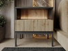 Nachtschrank mit Schublade und Led Deo Schwarz, Eiche Wotan