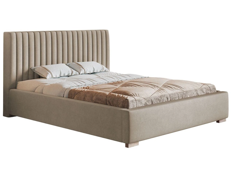 Polsterbett mit Bettkasten und Lattenrost 140x200 Toscania Beige