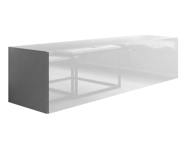 TV-Lowboard mit Türen 150 cm Nodoo Weiß Hochglanz