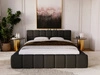 Polsterbett mit Bettkasten und Lattenrost 120x200 Alicante Boucle Schwarz
