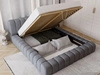 Polsterbett mit Bettkasten und Lattenrost 180x200 Italia Dunkelgrau