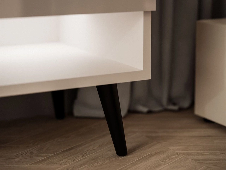 TV-Schrank für das Wohnzimmer 180 cm mit schwarzen Beinen und LED-Beleuchtung Aurelie Kaschmir Hochglanz