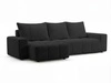 Ecksofa L-Form mit Schlaffunktion und Bettkasten Bresso Schwarz