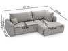 Ecksofa L-Form mit Schlaffunktion und Bettkasten Savana Bis Beige 