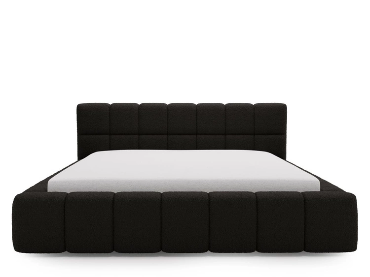 Polsterbett mit Bettkasten und Lattenrost 120x200 Alicante Boucle Schwarz
