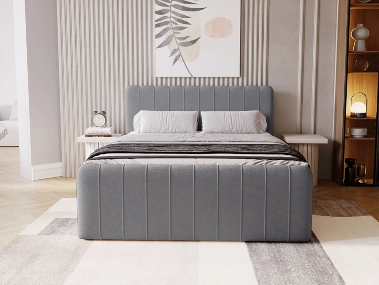 Boxspringbett mit Bettkasten 120x200 Osteno Dunkelgrau