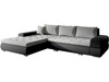Ecksofa L-Form mit Schlaffunktion und Bettkasten Sonia Grau, Schwarz