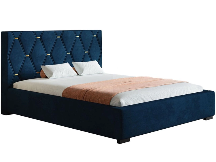 Polsterbett mit Bettkasten und Lattenrost 140x200 Tasso Dunkelblau