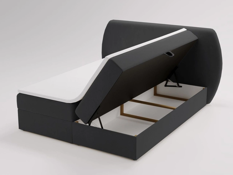 Boxspringbett mit Bettkasten 140x200 Bogota Schwarz