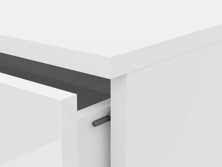 Kommode mit vier Schubladen und LED-Beleuchtung Nuveo Weiß Hochglanz