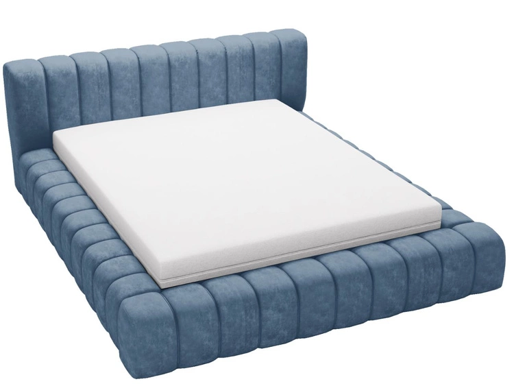 Polsterbett mit Bettkasten und Lattenrost 160x200 Italia Blau