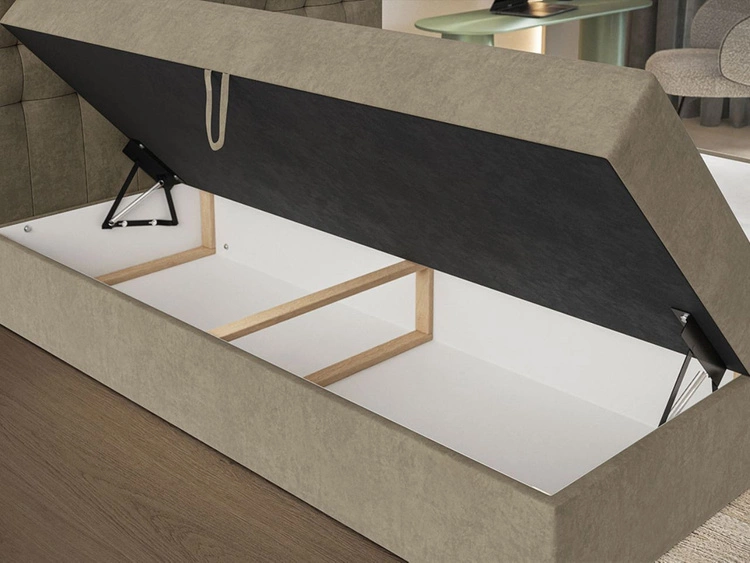 Boxspringbett mit Bettkasten 140x200 Denza Grün