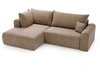 Ecksofa L-Form mit Schlaffunktion und Bettkasten Savana Bis Dunkelbeige