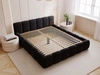 Polsterbett ohne Bettkasten mit Lattenrost 200x200 Cloud Low aus Samtstoff Schwarz