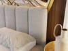 Polsterbett mit Bettkasten und Lattenrost 160x200 Cloud Bouclé-Stoff Hellgrau