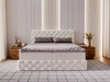 Boxspringbett mit Bettkasten 140x200 Canolo Creme