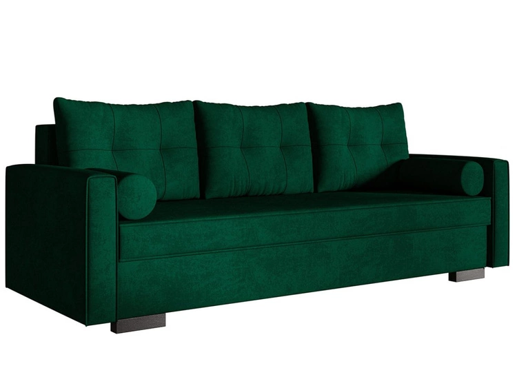 Schlafsofa mit Bettfunktion und Bettkasten Pori Grün