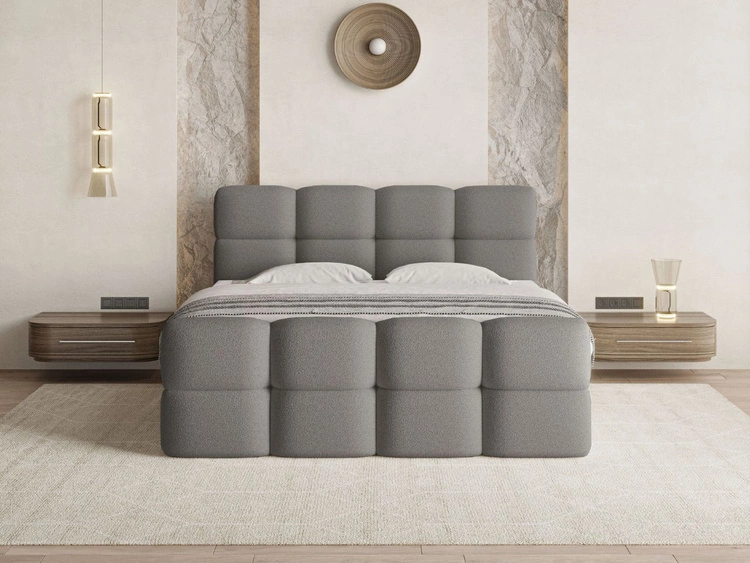 Boxspringbett mit Bettkasten 120x200 Rivon Grau