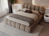 Polsterbett mit Bettkasten und Lattenrost 140x200 Modo aus Bouclé-Stoff Braun