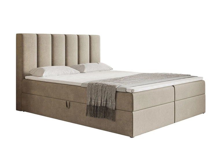 Boxspringbett mit Bettkasten 180x200 Cascada Beige