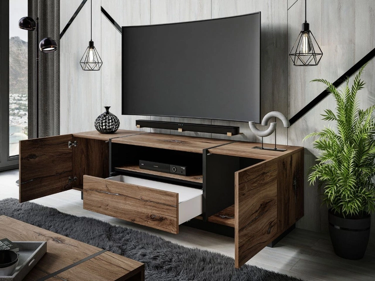 Wohnzimmer-Set im Loft-Stil Lunelie Eiche Flagstaff