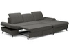 Ecksofa L-Form Rechts mit Schlaffunktion und Bettkasten Hannover Dunkelgrau