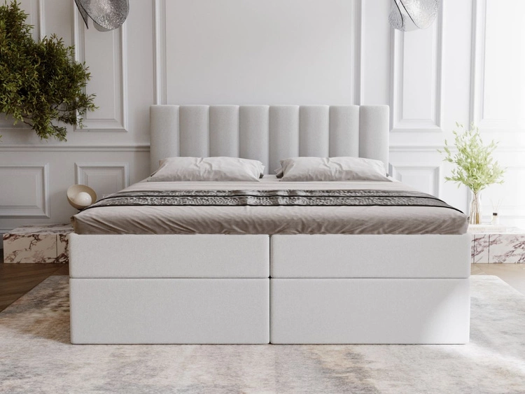 Boxspringbett mit Bettkasten 160x200 Mocca Grau