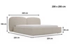 Polsterbett mit Bettkasten und Lattenrost 200x200 Palermo Creme