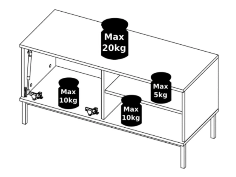 TV-Lowboard mit Türen 100 cm Soroko Weiß