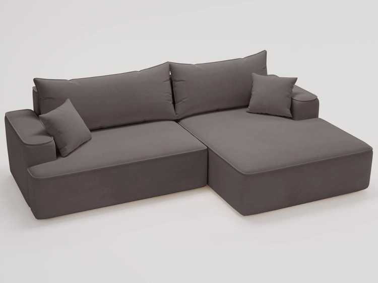 Ecksofa L-Form Rechts mit Schlaffunktion und Bettkasten California Dunkelgrau