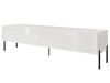 TV-Lowboard mit Türen auf Schwarzen Metallbeinen 175 cm mit LED-Beleuchtung Sorelle Weiß Hochglanz
