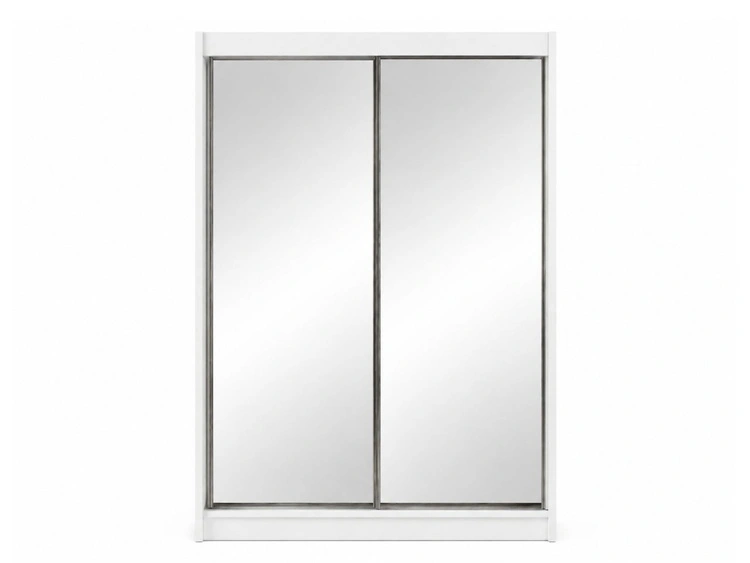 Schiebetürenschrank 150 cm mit Spiegel und LED-Beleuchtung Luzio Weiß
