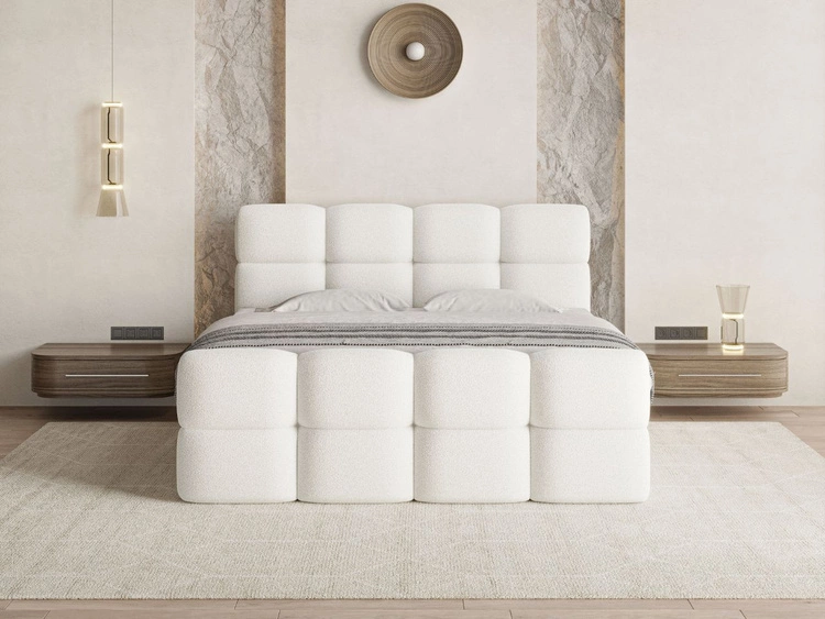 Boxspringbett mit Bettkasten 160x200 Rivon Creme