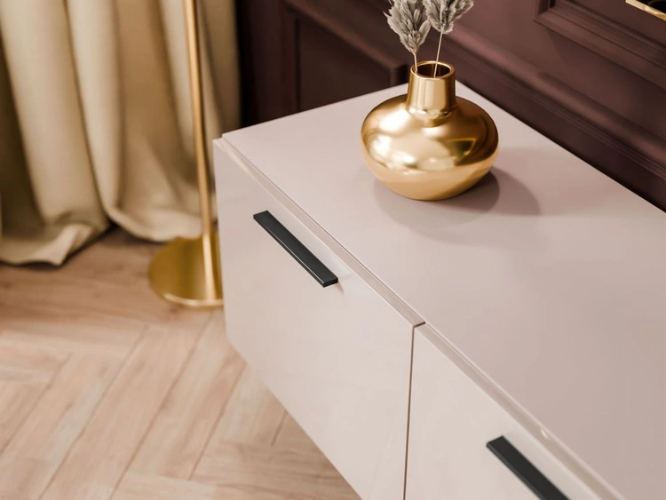 Hängeschrank mit Türen und LED-Beleuchtung 200 cm Noaé Kaschmir
