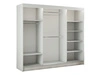 Schiebetürenschrank mit Spiegel und Lamellen 250 cm Loreto Schwarz