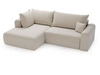 Ecksofa L-Form mit Schlaffunktion und Bettkasten Savana Bis Hellbeige