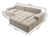 Ecksofa L-Form mit Schlaffunktion und Bettkasten Tulio Links Schwarz