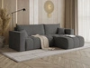 Ecksofa L-Form mit Schlaffunktion und Bettkasten Neva Dunkelgrau