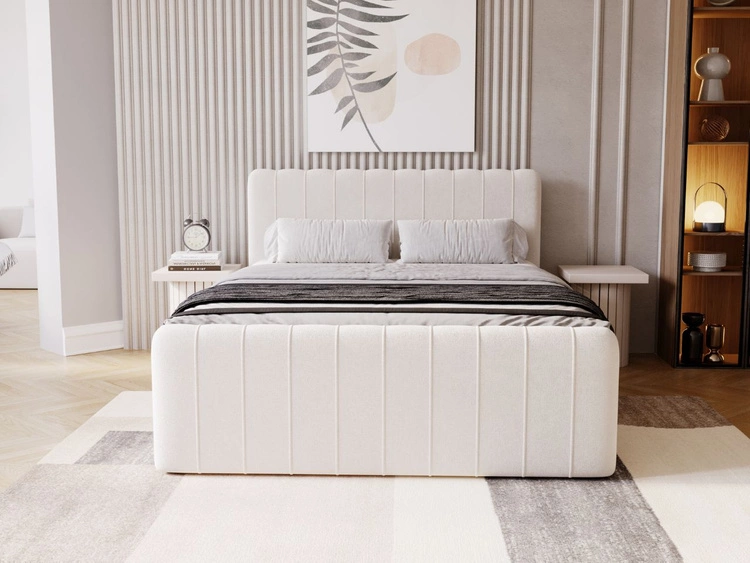 Boxspringbett mit Bettkasten 160x200 Osteno Creme