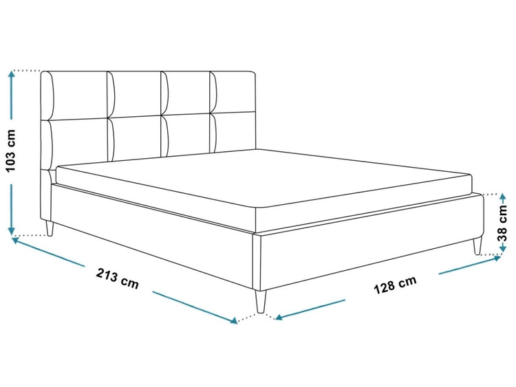 Polsterbett mit Lattenrost 120x200 Luxe Beige