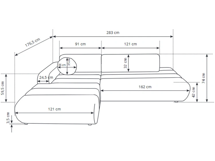 Ecksofa L-Form mit Schlaffunktion und Bettkasten Lisso Rechts Hellgrün