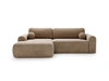 Ecksofa L-Form mit Schlaffunktion und Bettkasten Savana Links Dunkelbeige