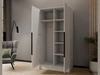 Kleiderschrank mit Spiegel 100 cm Lucca Weiß mit schwarzen Griffen