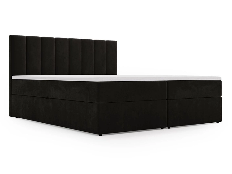 Boxspringbett mit Bettkasten 200x200 Mocca Schwarz