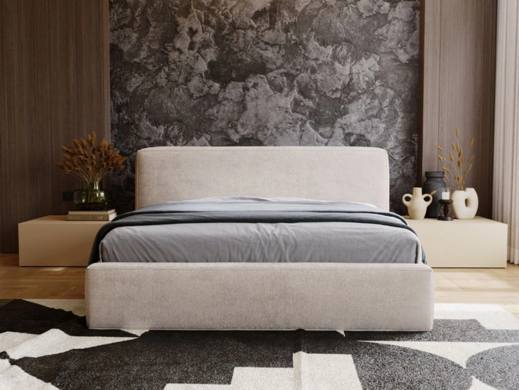 Polsterbett mit Bettkasten und Lattenrost 180x200 Monza Beige