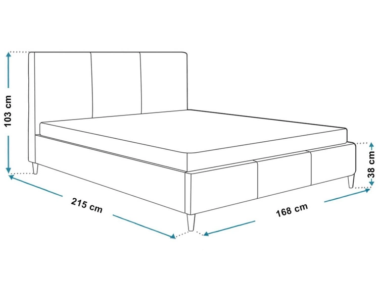 Polsterbett mit Lattenrost 160x200 Trio Dunkelblau