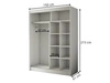 Schiebetürenschrank mit Spiegel und Lamellen 150 cm Loreto Weiß