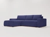 Ecksofa L-Form Links mit Schlaffunktion und Bettkasten Tazones Dunkelblau